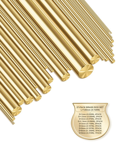 Pcs solid brass rods - 27,